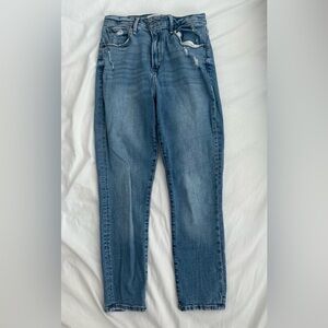 Abercrombie & Fitch - the super skinny ankle high rise jeans.